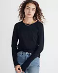 Whisper Cotton Rib-Crewneck Long-Sleeve Tee | Madewell