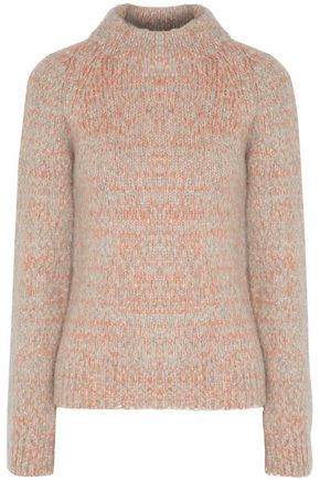 Duffy Woman Marled Cable-knit Turtleneck Sweater Coral Size M | The Outnet US