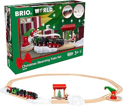 BRIO World - Christmas Steaming Train - Battery-Operated Train - 27-Pc Motorized Steam Engine for... | Amazon (US)