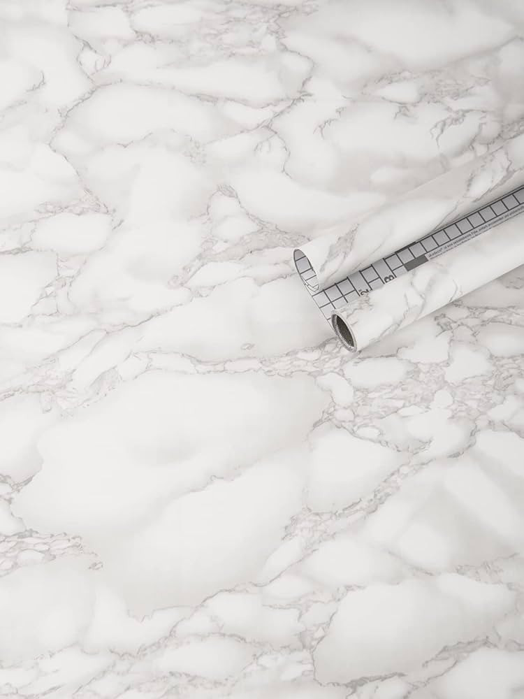 Art3d 120"x15.8" Self-Adhesive Wallpaper, Peel and Stick Grey Marble Paper, Matt | Amazon (US)