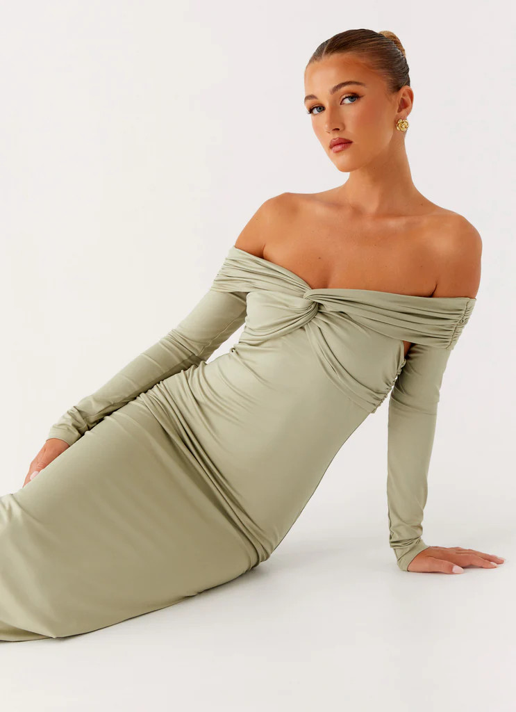 Marla Long Sleeve Maxi Dress - Sage | Peppermayo (Global)