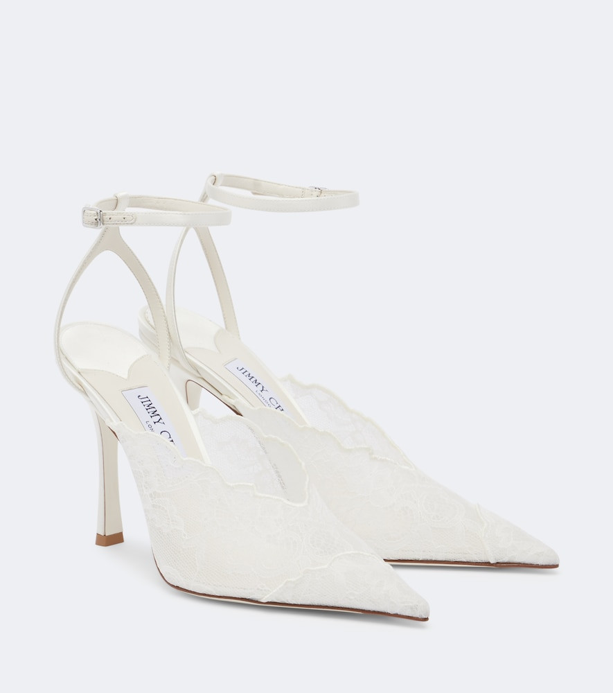 Jimmy Choo Bridal Faiz lace and leather pumps | Mytheresa (US/CA)