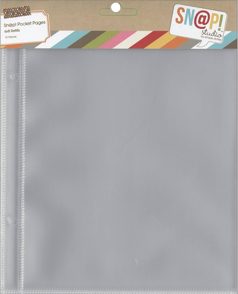 Simple Stories Sn@p! Pocket Pages for 6"X8" Binders 10/Pkg, (1) 6"X8" Pocket | Amazon (US)