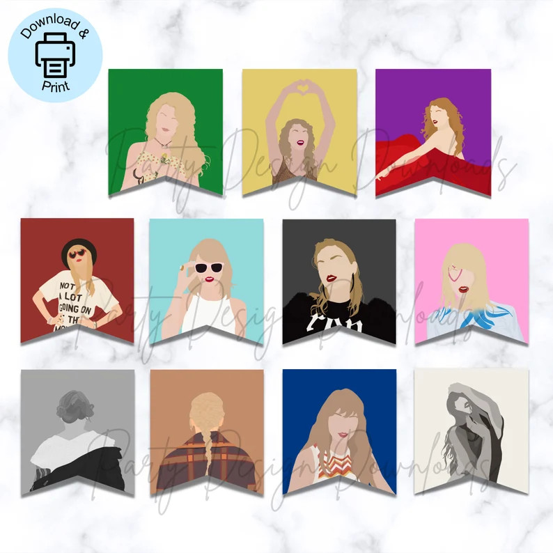 Taylor Swift Printable Party Banner, Taylor Swift Printable, TS Birthday, 22nd Birthday, Eras Tou... | Etsy (US)
