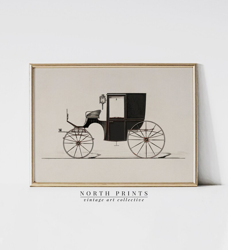 Vintage Carriage Print | Antique Drawing | Victorian Watercolor PRINTABLE Wall Art #283 | Etsy (US)