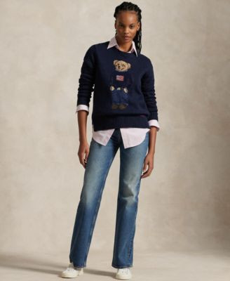 Polo Ralph Lauren Women's Polo Bear Cotton-Linen Sweater - Macy's | Macy's