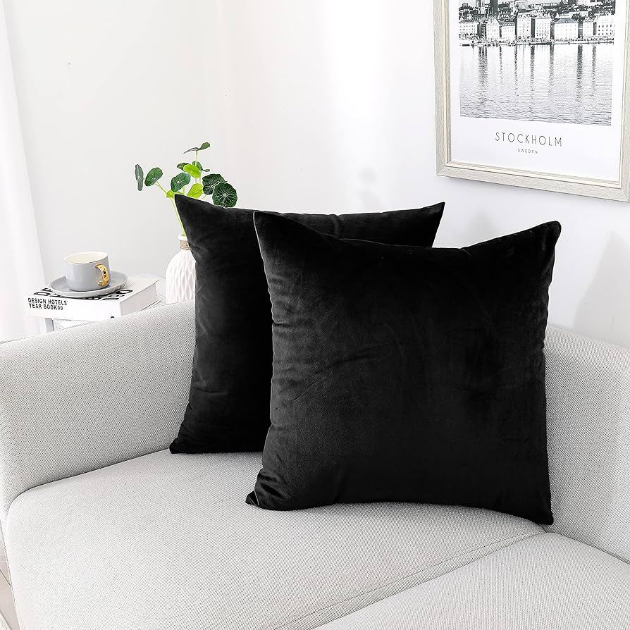 NiNi ALL Decorative Throw Pillow Covers Velvet Soft for Couch Sofa Bedroom Living Room Outdoor Pa... | Amazon (US)