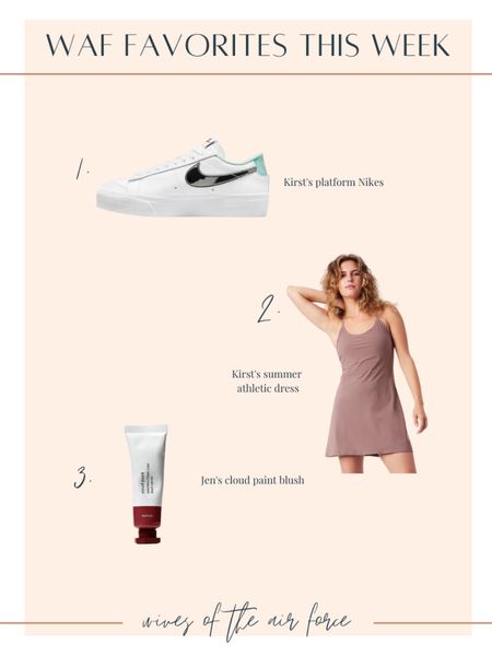 Cutie platform sneakers, the best athletic dress + dreamy cloud paint blush for a dewy look (even in the dead of Alaskan winters) - this week's most shopped items from Wives of the Air Force 🇺🇸 

#LTKfit #LTKbeauty #LTKunder100