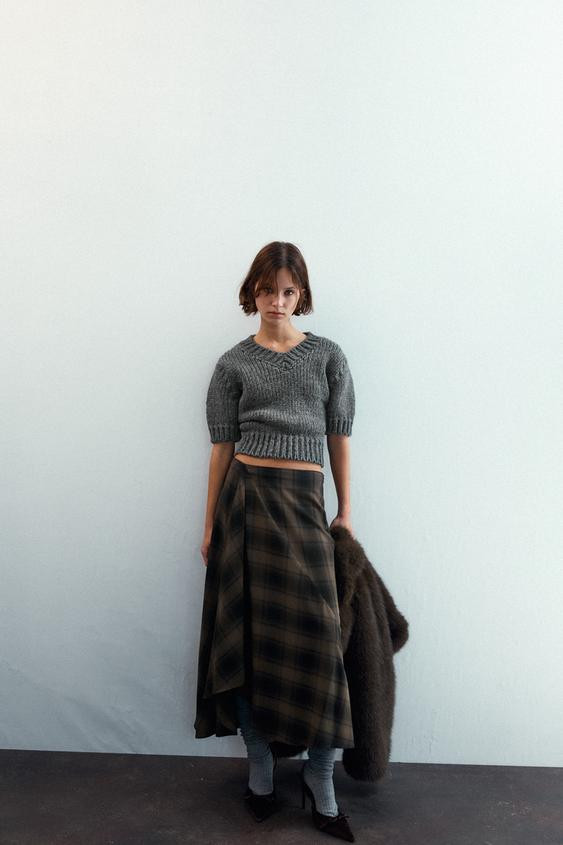 CHECKED MIDI SKIRT | Zara DE