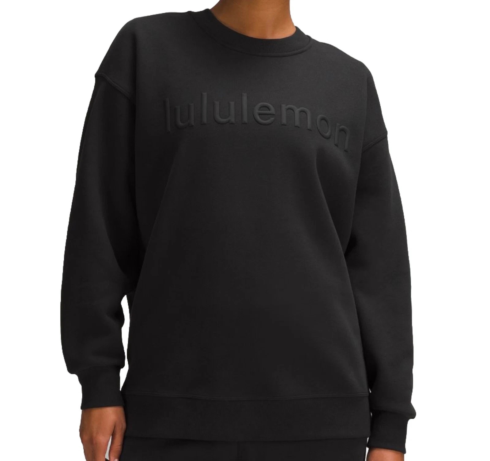 NWT Lululemon Perfectly Oversized Crew Graphic Fleece Black Size 12 | eBay US