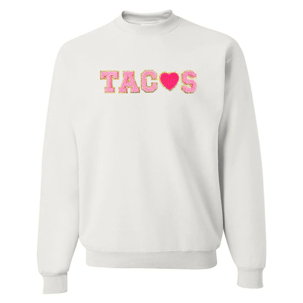 Tacos Letter Patch Crewneck Sweatshirt | United Monograms