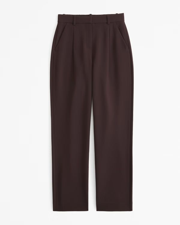 Curve Love A&F Quinn Tailored Straight Pant | Abercrombie & Fitch (US)