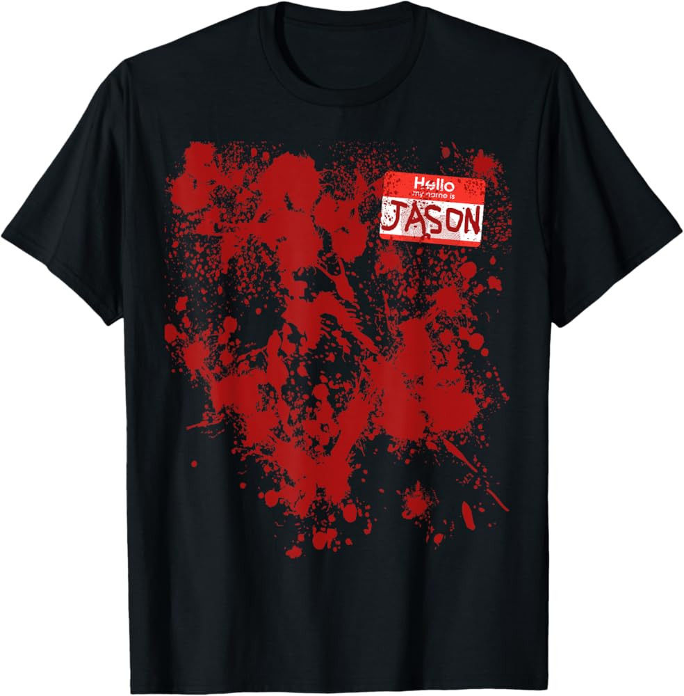 Hello My Name Is Jason Bloody Funny Halloween Costume T-Shirt | Amazon (US)