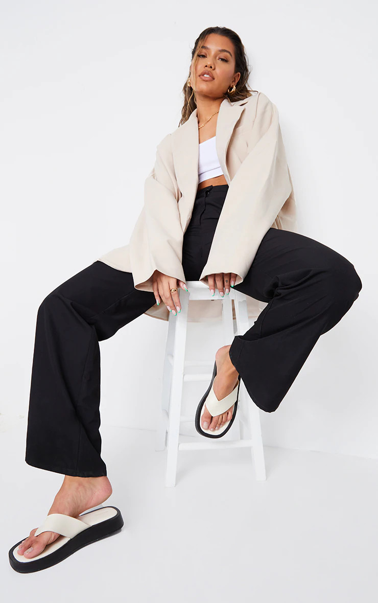 Cream Chunky Sandal Toe Post Flip Flops | PrettyLittleThing UK