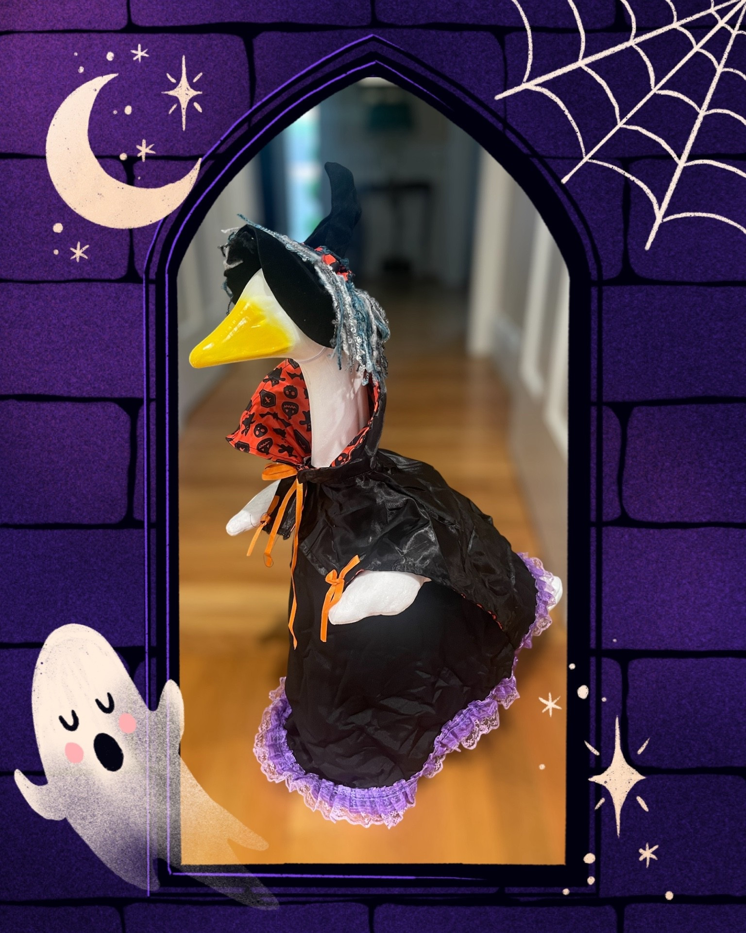 🦢✨ Bring a little spooky fun to your porch or entryway with this Halloween Witch Goose Outfit! This festive costume features a black dress with purple trim, a pointed witch hat, and even a cape with pumpkin details—perfect for dressing up your classic outdoor lawn goose for Halloween. 👻🎃

If you don’t already have one, I’ve also linked the Union 61100 Wild Goose Outdoor Lawn Statue, which is the classic goose base that pairs with all these seasonal costumes. 🪄💜

🎃 Perfect for:
	•	Fall & Halloween porch décor
	•	Outdoor entryway styling
	•	Seasonal lawn goose outfit collections

✨ Shop the look:
	•	Halloween Witch Goose Outfit Clothes for 24” Goose
	•	Union 61100 Wild Goose Outdoor Lawn Statue


#LTKHome #LTKFindsUnder50 #LTKFindsUnder100