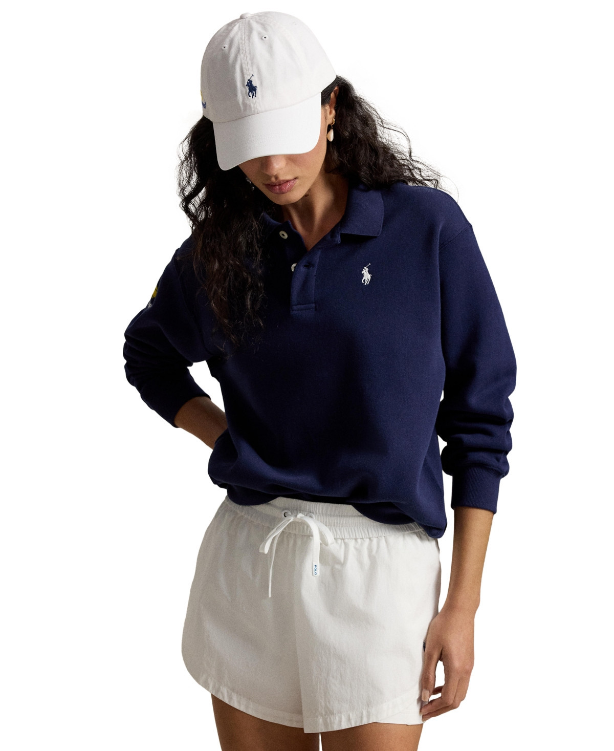 Polo Ralph Lauren Women's Us Open Long-Sleeve Polo Shirt - Refined Navy | Macy's