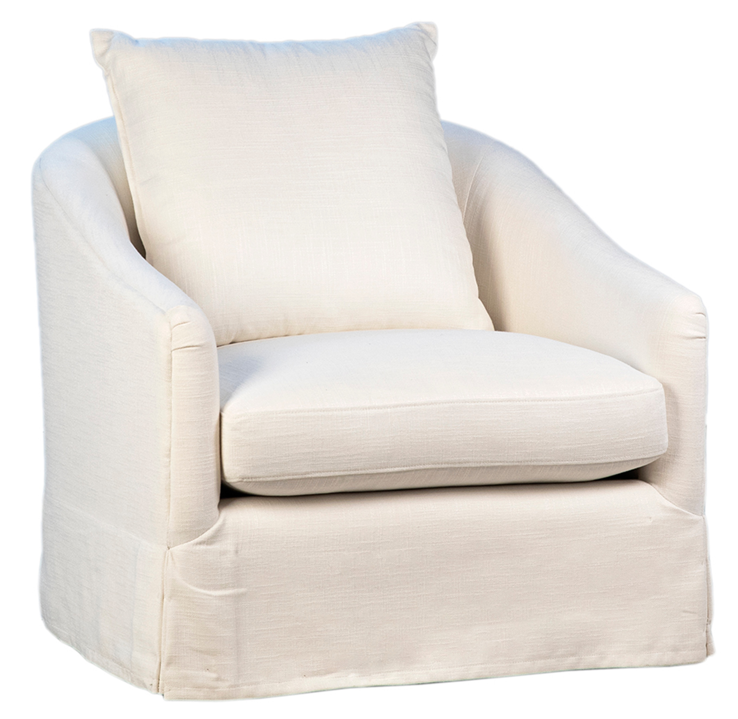 Leon White Linen Slip Cover Accent Chair | Belle and June
