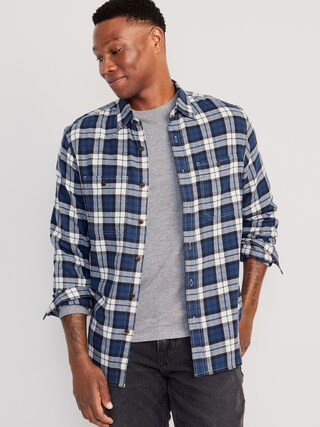 Double-Brushed Flannel Shirt for Men | Old Navy (US)