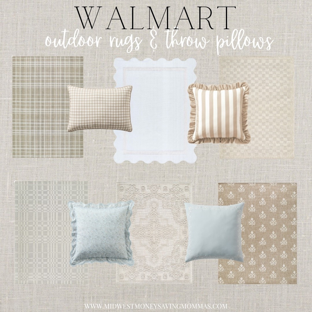 Outdoor rugs and throw pillows

Patio decor  patio furniture outdoor furniture Walmart home finds  neutral rug  area rug 

#LTKHome #LTKmomlife #LTKSeasonal