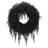 My Texas House Halloween Drapey Faux Cedar Wreath, Black, 24" | Walmart (US)