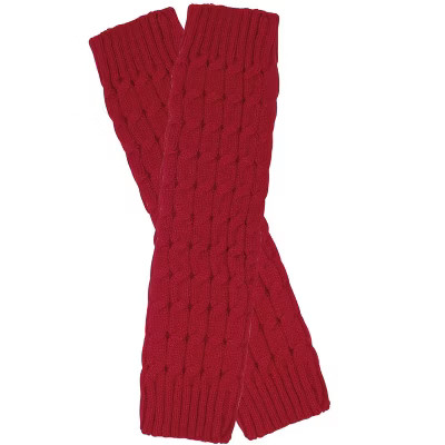 Wrapables Women's Cable Knit Leg Warmers, Burgundy | Target