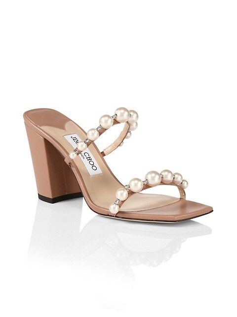 Amara Faux Pearl-Embellished Leather Mules | Saks Fifth Avenue