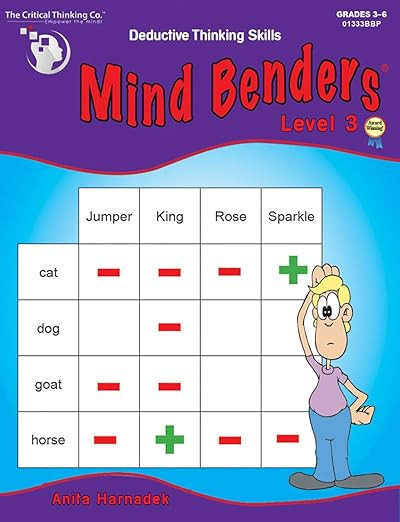 Mind Benders Level 3 Workbook - Deductive Thinking Skills Puzzles (Grades 3-6)      Paperback –... | Amazon (US)