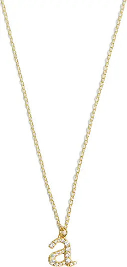 Argento Vivo Sterling Silver Mini Pavé Initial Necklace | Nordstrom | Nordstrom