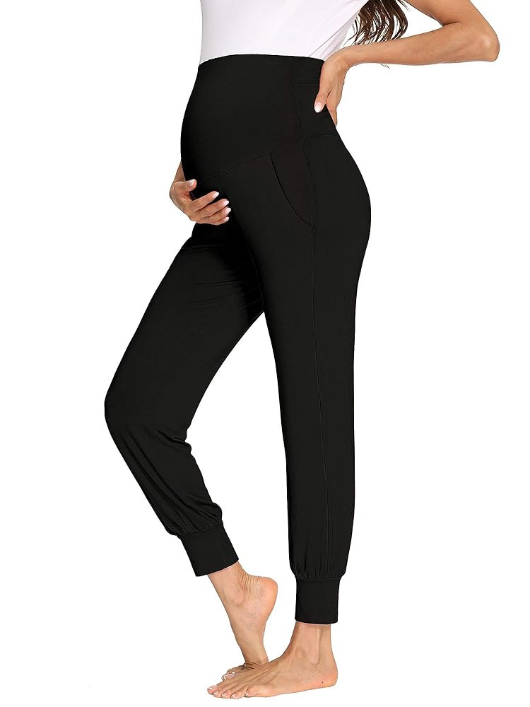 fitglam Women's Maternity Pants Over Belly Lounge Pajamas Clothes Pregnancy Must Haves Joggers wi... | Amazon (US)