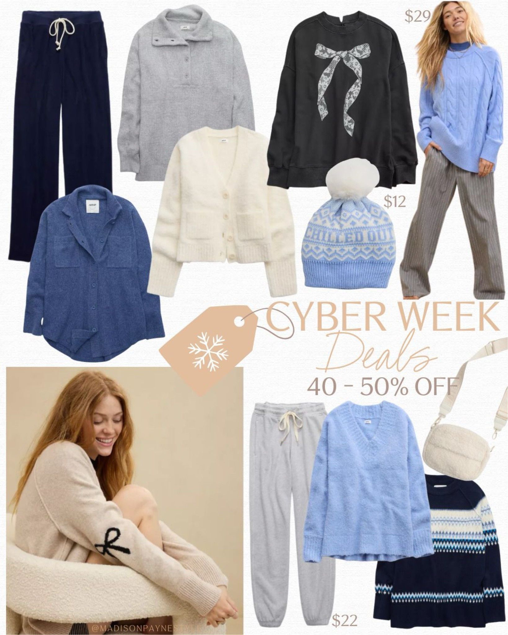 Cyber Week Sale ✨ last few hours to shop! Lots of sweaters and bottoms for 40-50% off! 

Cyber week sale, cyber sale, aerie, aerie sale, aerie sweaters, Madison Payne 

#LTKSaleAlert #LTKSeasonal #LTKStyleTip
