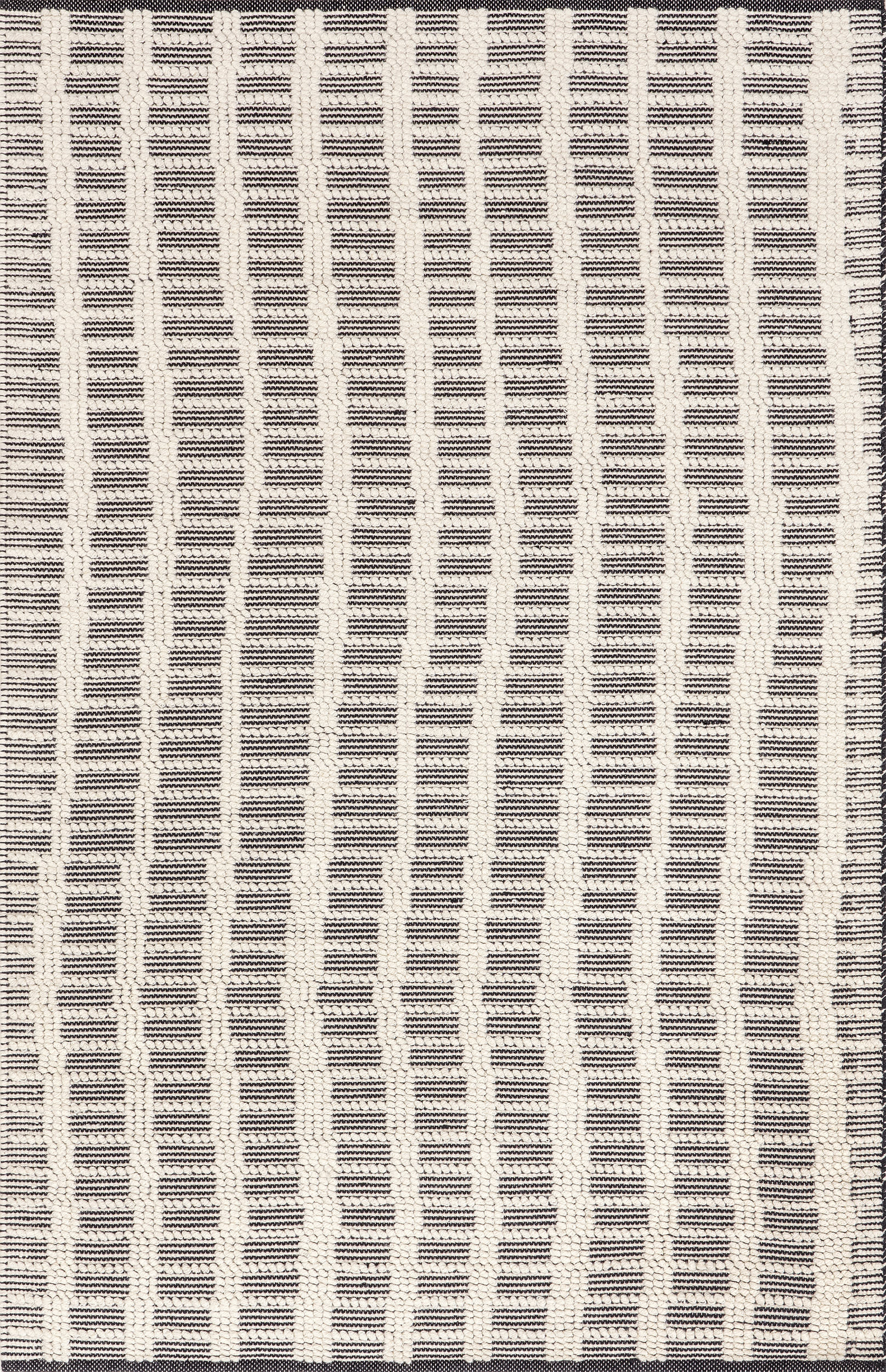 Ivory Parker Check Textured 5' x 8' rug | Rugs USA