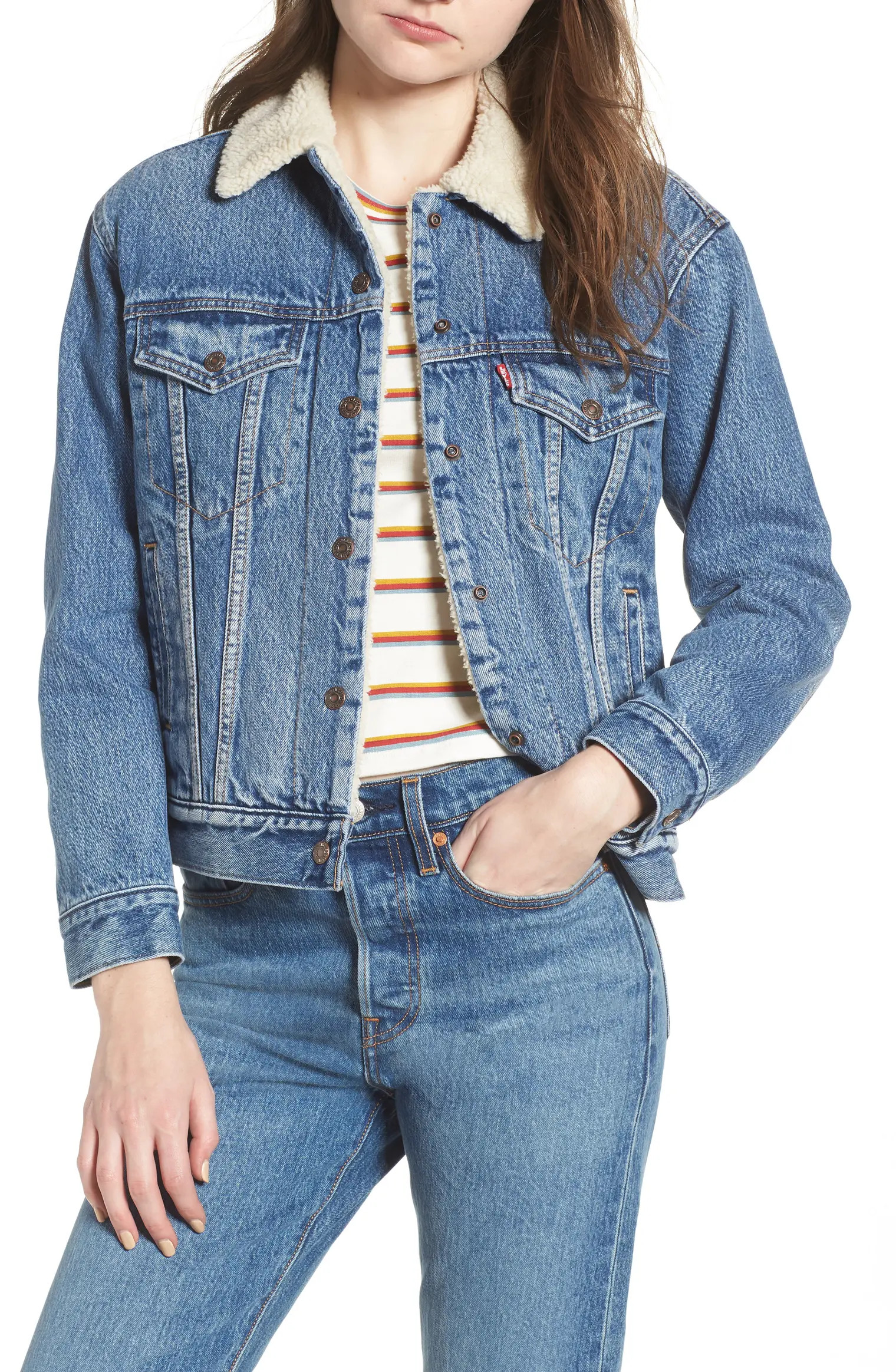 Ex-Boyfriend Faux Fur Lined Denim Jacket | Nordstrom