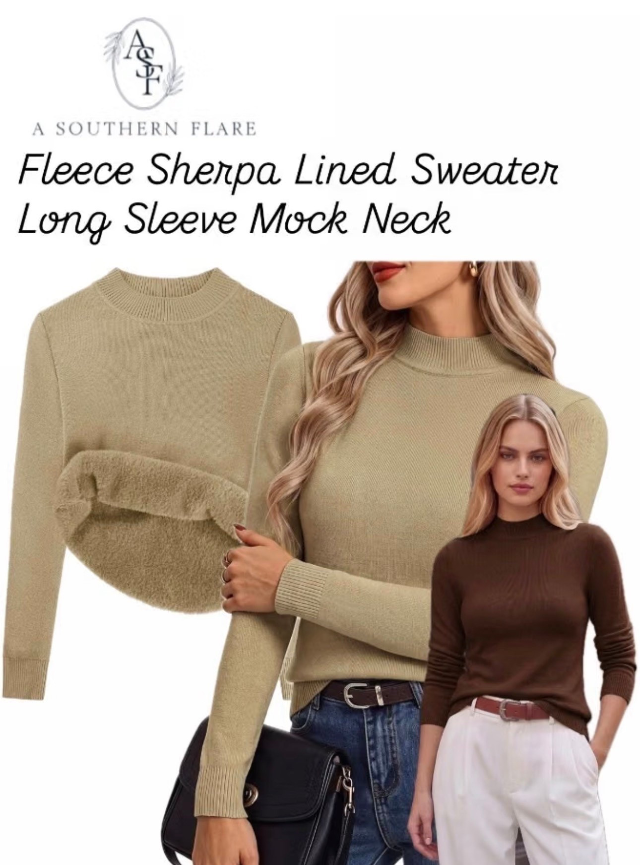 fleece sherpa lined sweaters. Perfect for layering! #FallFashion #CozySweaters/ Fall fashion