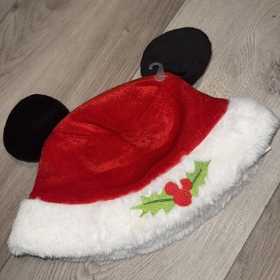 Disney Parks Disneyland Mickey Ears Santa Plush Holiday Bucket Hat Christmas NWT | eBay US