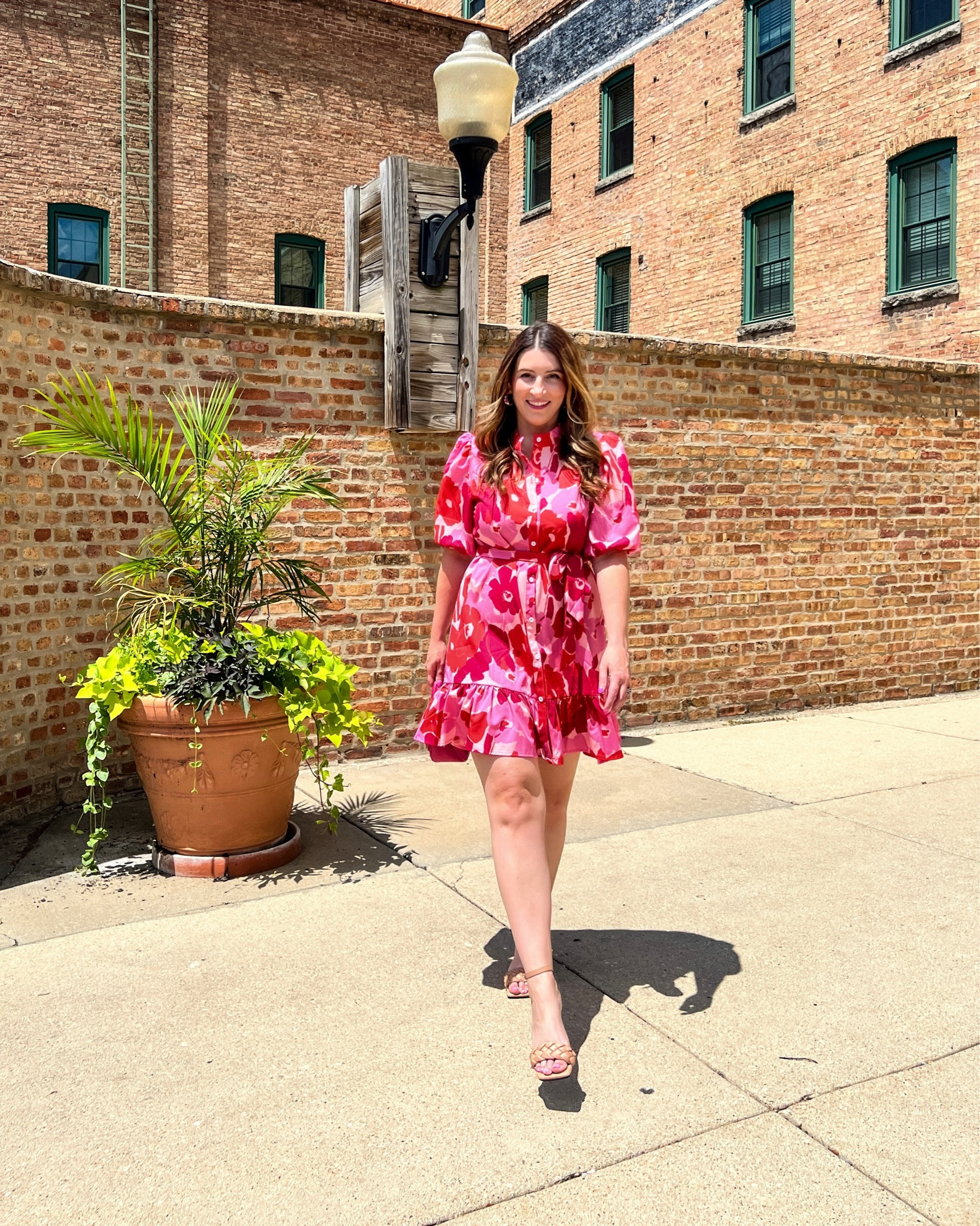 Pink floral print dress, Amazon dress, summer fashion, summer outfits, mini dress, summer dress, vacation dress, nude heels, braided heels 

#LTKstyletip #LTKFind #LTKunder50