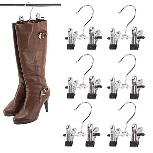 SUNTRADE Double Adjustable Clips Boots Hangers,Space Saving Boots Socks Bags Hanging Clips Boot Holder Boot Organizer,Set of 6 | Amazon (US)