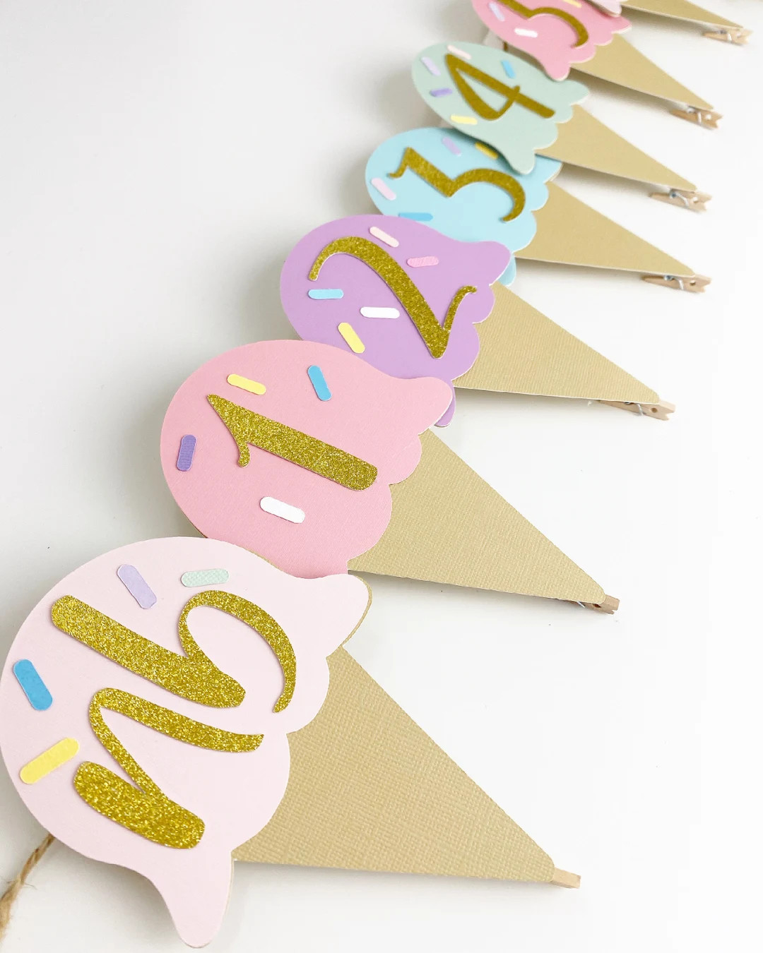 Ice Cream Party Milestone Banner, Ice Cream theme, Ice Cream Party, Turning One, Smash Cake Decor | Etsy (US)