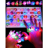 20/50pcs Cartoon LED Luminous Finger Rings Animal Flower Light Up Finger Ring Toys Glowing Rings Glow in The Dark Party Supplies | AliExpress (US)