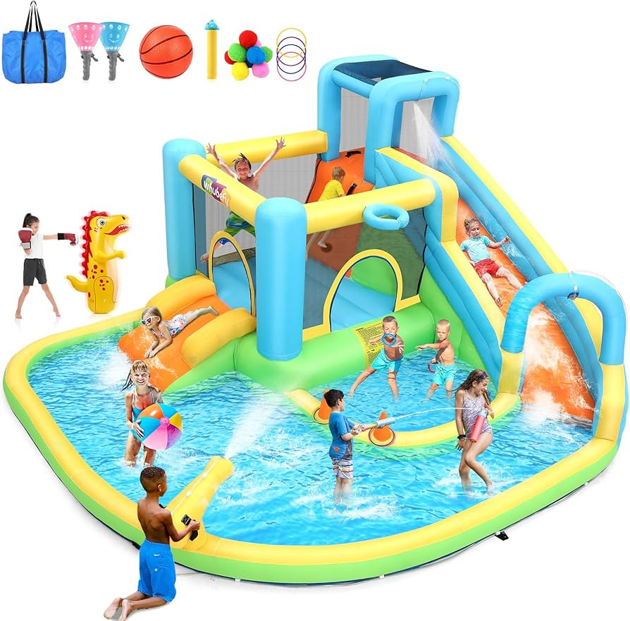 Whubefy 12.8x12Ft Large Bounce House for Big Kids 3-12, 13-in-1 Inflatable Bounce House Water Sli... | Amazon (US)