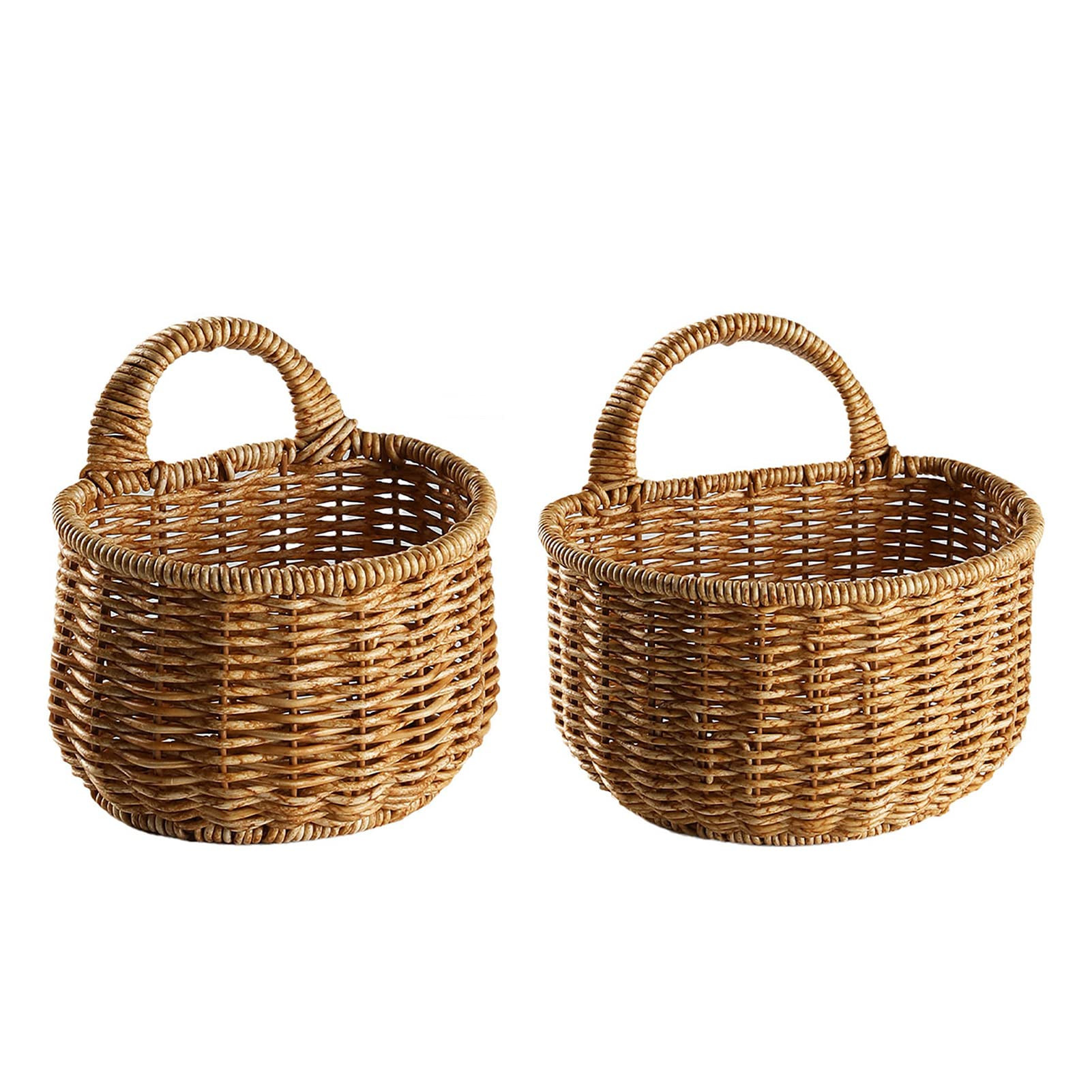 2 Wall Hanging Baskets Storage Basket Organizer For Flowers,Plants,Woven Baskets For Kitchen Bedr... | Amazon (US)