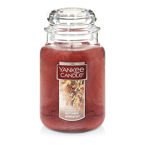 Yankee Candle Autumn Wreath Scented, Classic 22oz Large Jar Single Wick Candle, Over 110 Hours of Bu | Amazon (US)