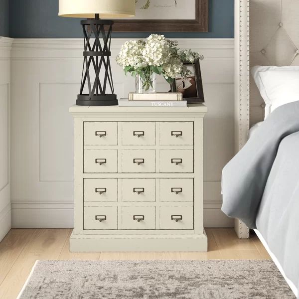 Henrietta 2 - Drawer Nightstand in Vintage White | Wayfair North America