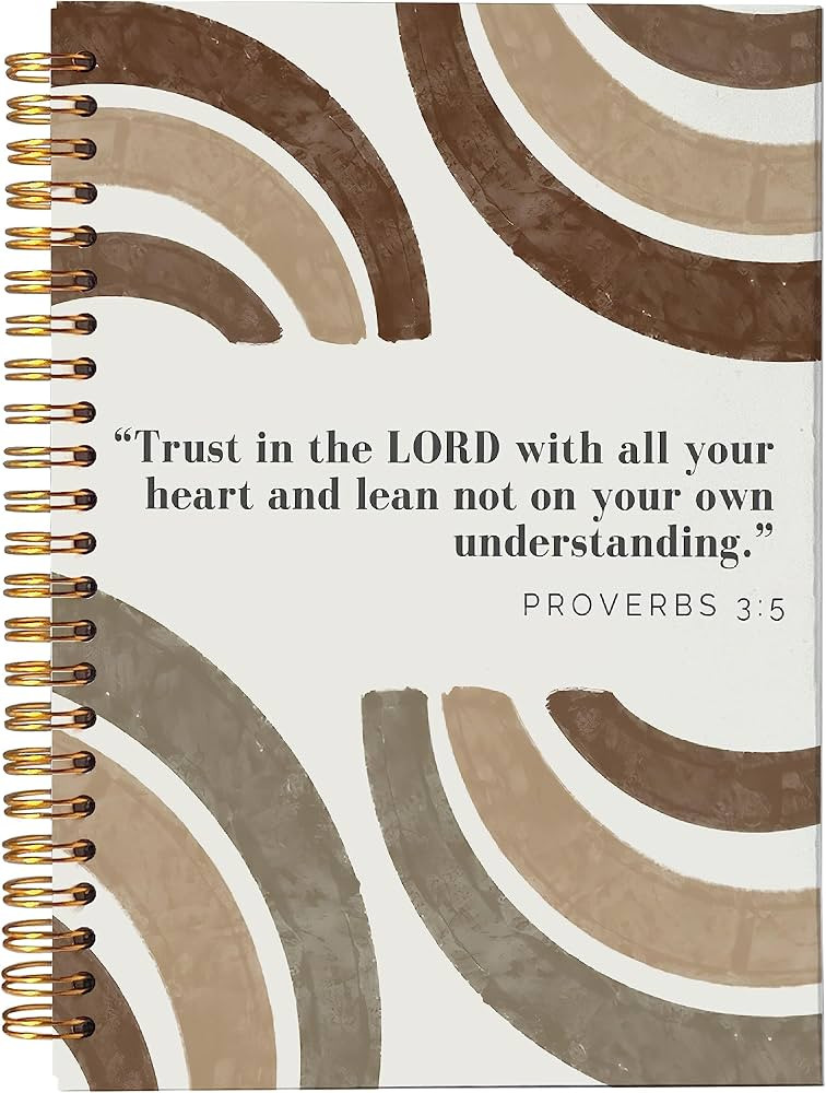 VNWEK Bible Scripture Proverbs 3:5 Trust in the Lord with All Your Heart Boho Brown Rainbow Spira... | Amazon (US)