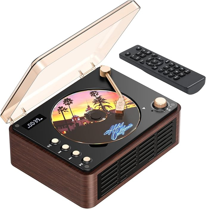 CD Player with Speaker, Retro Portable CD Players for Home with Bluetooth, Hi-Fi Bass Boost, 3600... | Amazon (US)