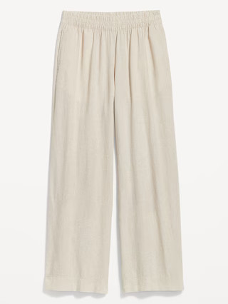 High-Waisted Linen-Blend Wide-Leg Pants | Old Navy (US)