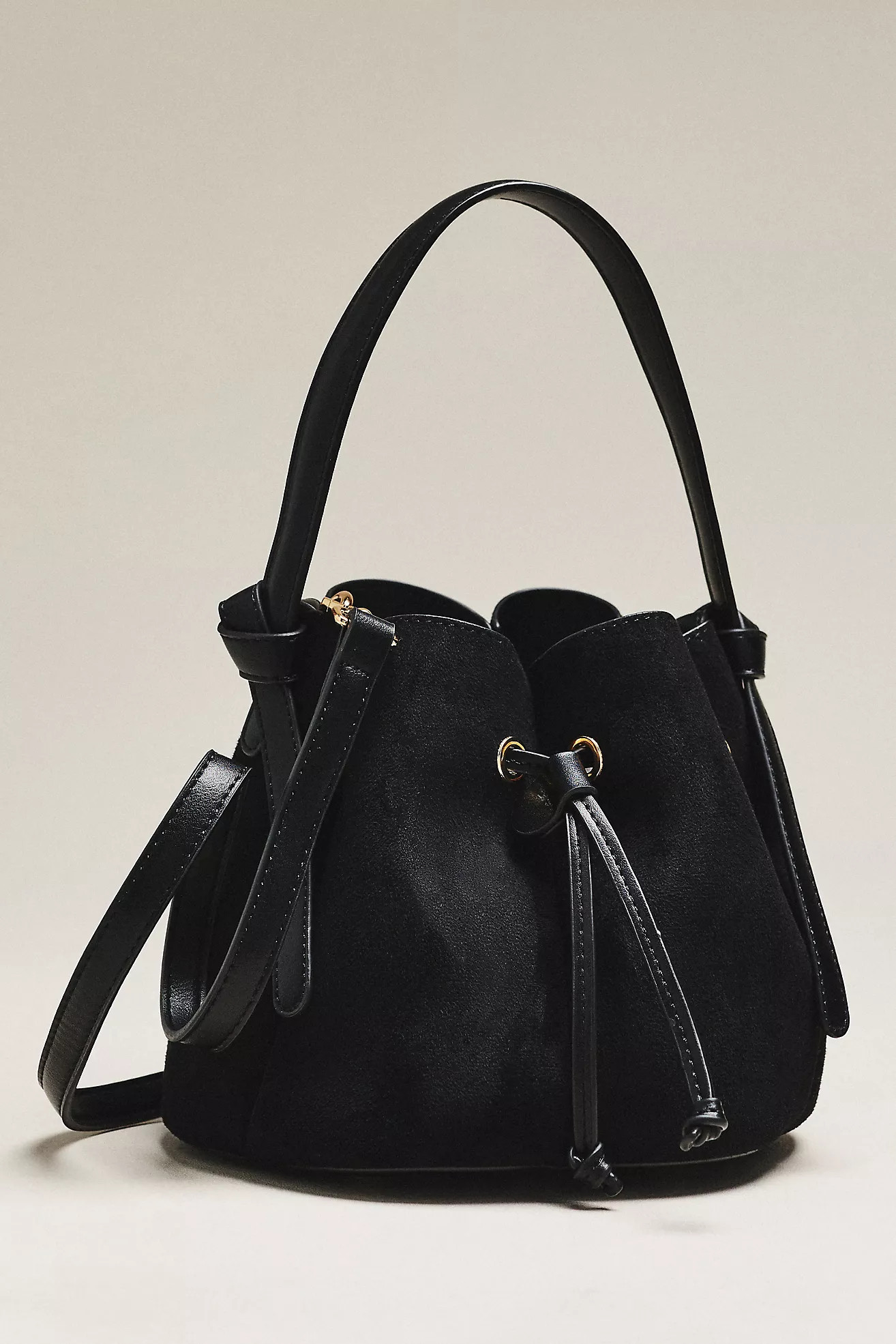 Melie Bianco Laguna Cinched Mini Faux-Suede Bucket Bag | Anthropologie (US)