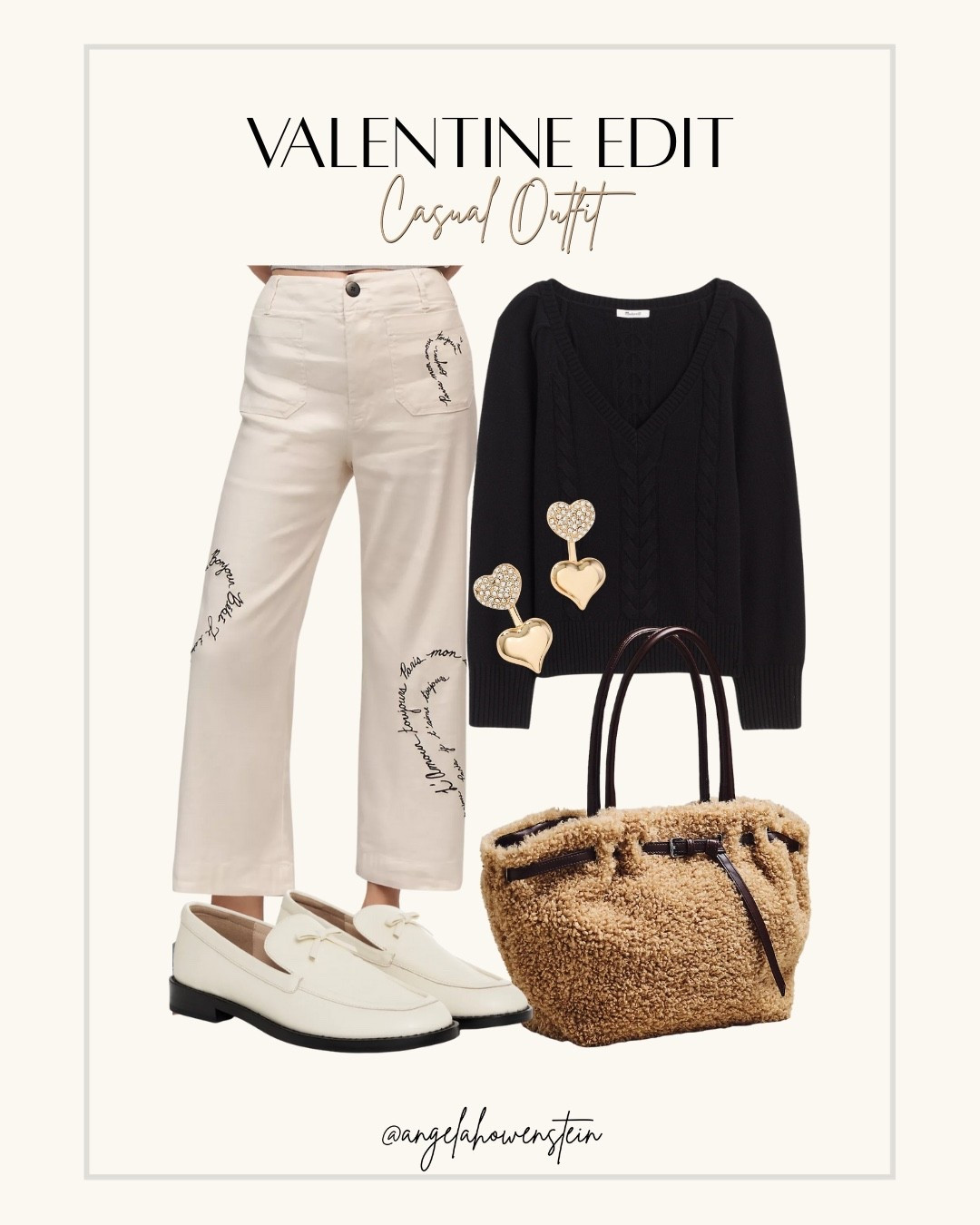 Casual Valentine look 🤍 love the soft neutrals with black — comfy, polished, and easy to wear all day. Cute flats + cozy bag make this one feel effortless.

#Valentine #CasualOutfit #EverydayStyle #CasualChic #NeutralStyle #WinterToSpring #LTKFinds #LTKStyle 



#LTKSeasonal #LTKOver40 #LTKootd