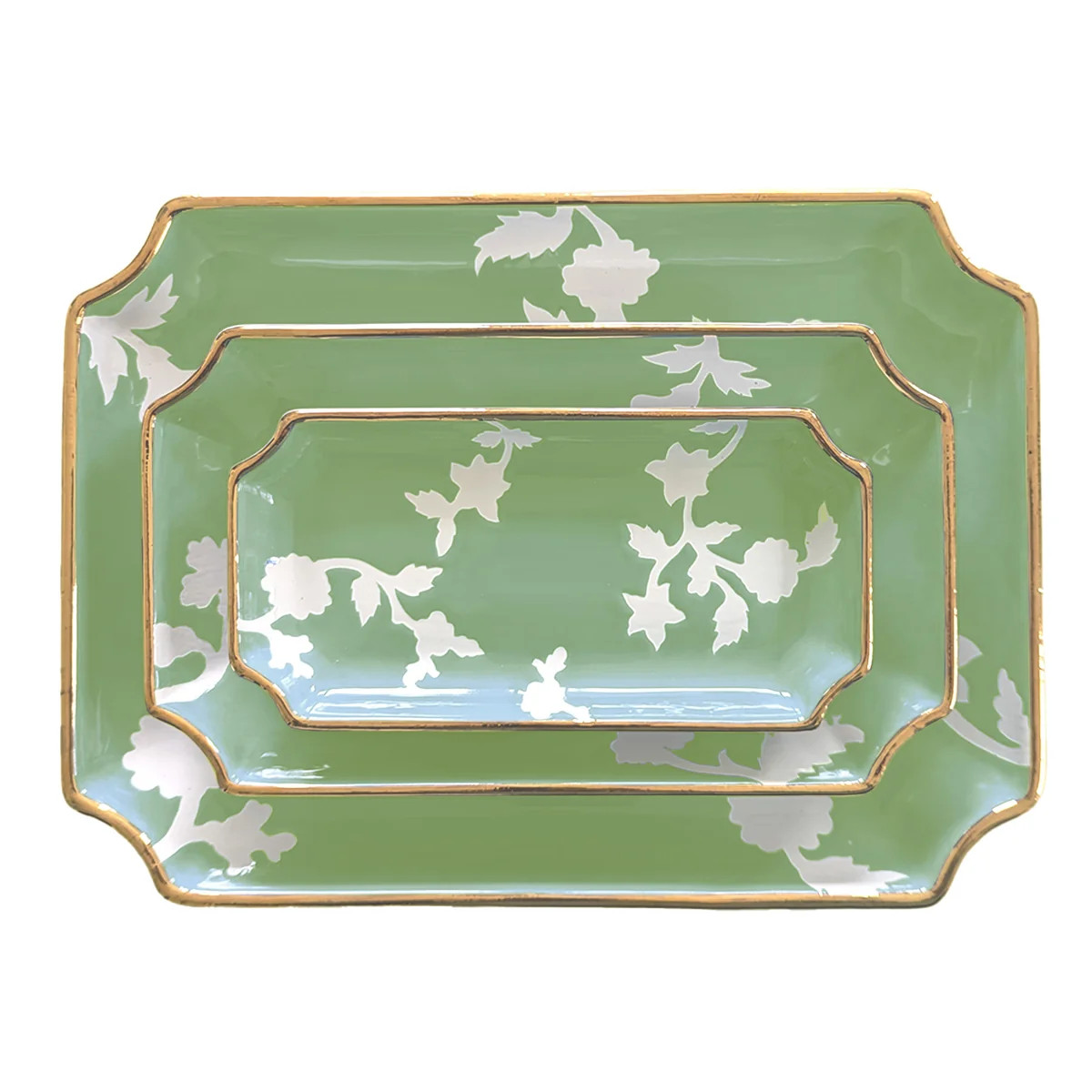 Chinoiserie Dreams Trays with Gold Accent | Ruby Clay Company