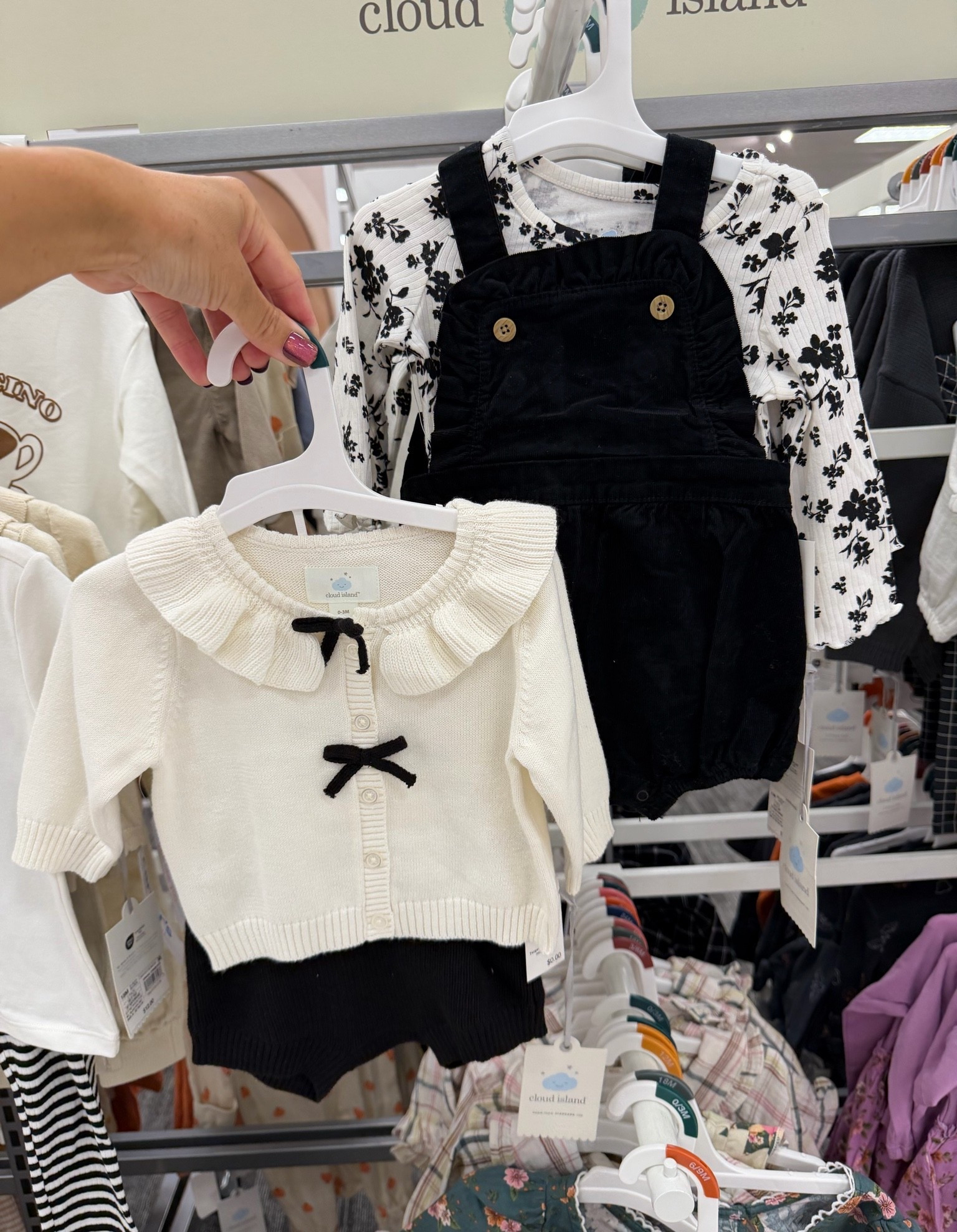 Baby Girls' Bow Ruffle Top and Bloomer and Black Corduroy Overall Sleeve Long Sleeve Floral Set - Cloud Island @target #targetbaby #targetfinds #newattarget #targetkids #babysets #babyoutfits

#LTKootd #LTKBaby #LTKKids