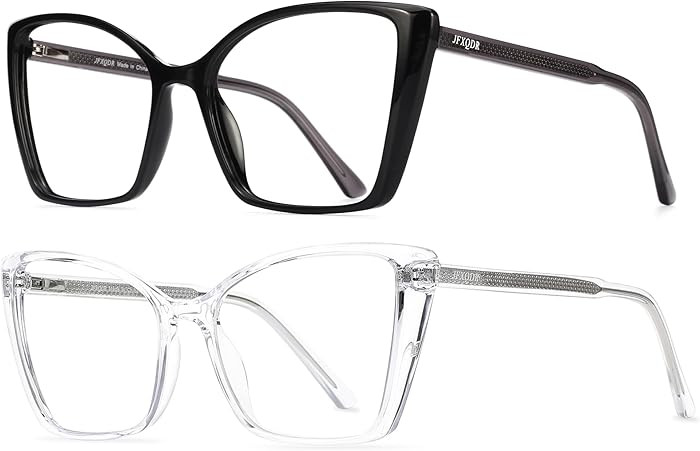 2 Pack Women's Blue Light Blocking Glasses, Trendy Cat Eye Computer Gaming Glasses Anti Eyestrain... | Amazon (US)